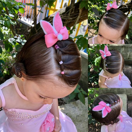 Penteado Infantil Fácil com Liguinhas para Páscoa